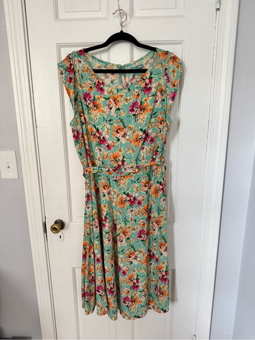 Vintage Louie Lucie High Quality Floral Belted Midi Dress